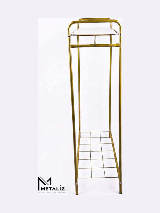 SteweHome Kremastră De Podea Din Metal Aurie 98x135cm