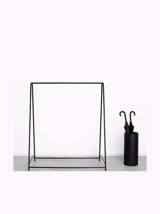 SteweHome Κρεμάστρα Δαπέδου από Μέταλλο Μαύρη 104x151cm