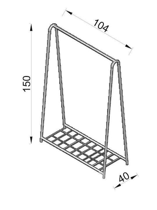 SteweHome Kremastra de Podea din Metal Albă 100x152cm