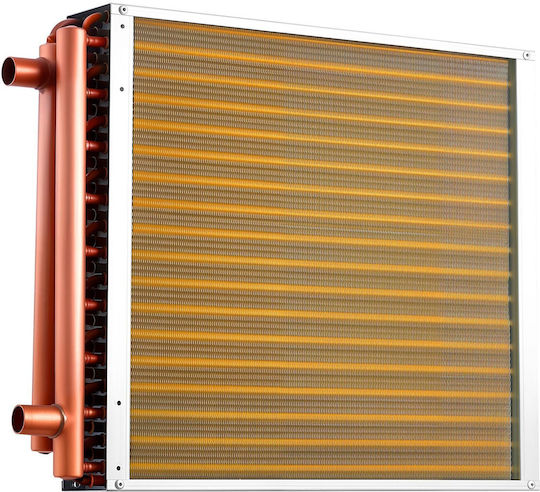 Heat Exchanger Vevor Water to Air Coil Heat Exchanger HVAC Fins 457 x 457 mm Copper Tubes & Aluminum Fins Output 120k BTU Outdoor Wood Furnaces Hydronic Heating Cooling Systems