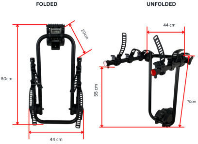 Tow Hitch Car Rack for 3 Bicycles