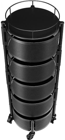 Vevor Metal Kitchen Trolley Black 34x31.5x94.2cm