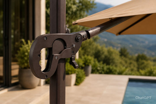 Hängender Aluminium-Garten- und Terrassen-Sonnenschirm Grau Hängender Aluminium-Garten- und Terrassen-Sonnenschirm Grau