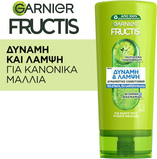 Garnier Fructis Strength & Shine Conditioner Ενυδάτωσης για Όλους τους Τύπους Μαλλιών 200ml