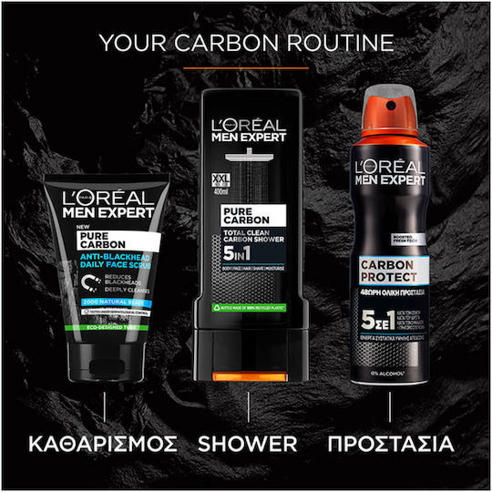 L'Oreal Paris Men Expert Carbon Protect 4 σε 1 Αποσμητικό 48h σε Spray 150ml