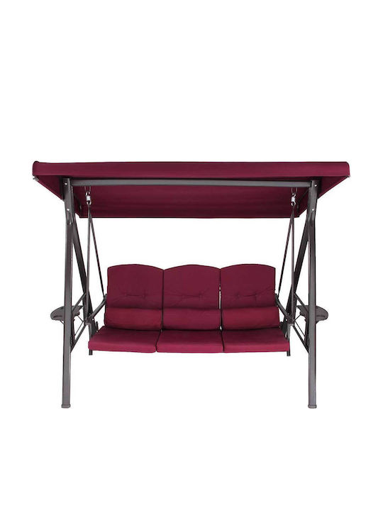 Κούνια με Βάση 3 Θέσεων Μεταλλική Μ197xΠ118xΥ173cm Μπορντό Κούνια με Βάση 3 Θέσεων Μεταλλική Μ197xΠ118xΥ173cm Μπορντό
