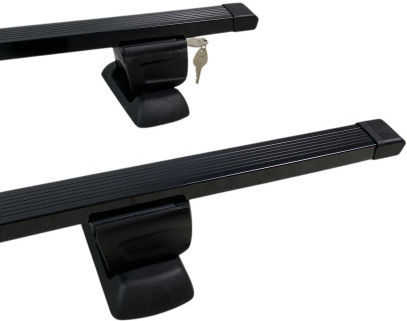 Autodachträger Werkseitig Verschraubte Halterungen 125 Cm Schlüssel Schwarzes Stahl Set 2 Stück Rb009a-120