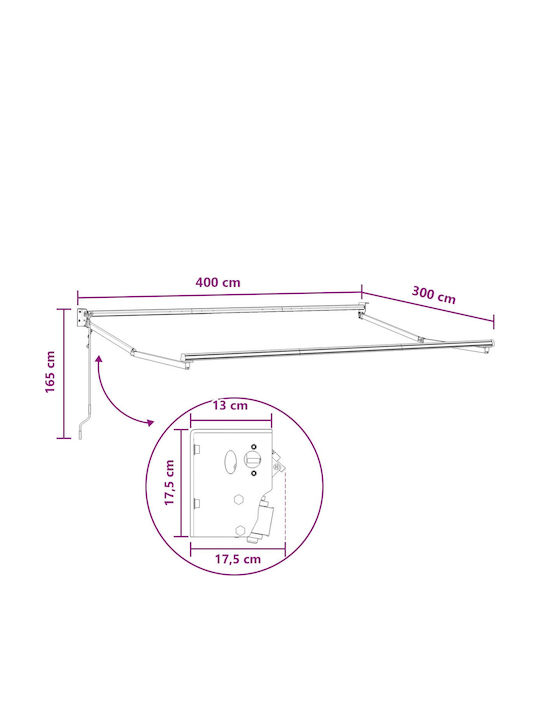vidaXL Cort Terasă Maro 4x3m