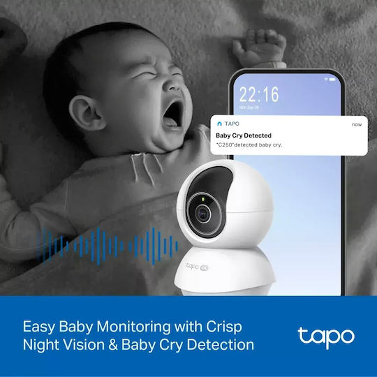 TP-LINK Tapo C250 IP Überwachungskamera Wi-Fi 4K mit Zwei-Wege-Kommunikation und Objektivgröße 4mm
