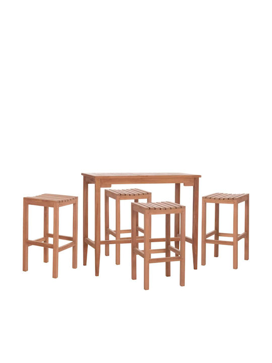 Outdoor Bar Set 5 Pieces Natural Color