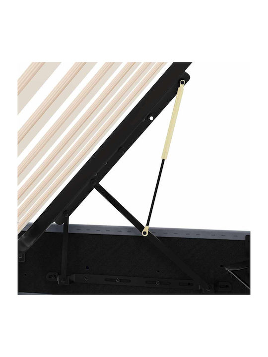 vidaXL Bett Einzel mit Samt Grau mit Stauraum, Latten & Matratze 100x203cm