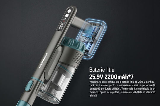 Heinner HSVC-PB300GR Rechargeable 2 in 1 Stick and Handheld Vacuum 25.9V Green/Anthracite Gray