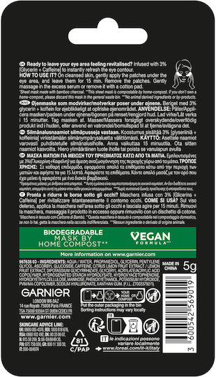 Garnier Skinactive Patches Ματιών για Λάμψη με Ενεργό Άνθρακα 5gr