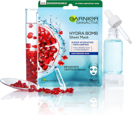 Garnier SkinActive Moisture Bomb Sheet Μάσκα Προσώπου για Αναζωογόνηση / Ενυδάτωση 28gr