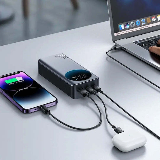 Joyroom JR-PBF05 Pro Power Bank 30000mAh 65W with USB-A Port and 2 USB-C Ports Power Delivery / Quick Charge 3.0 Black