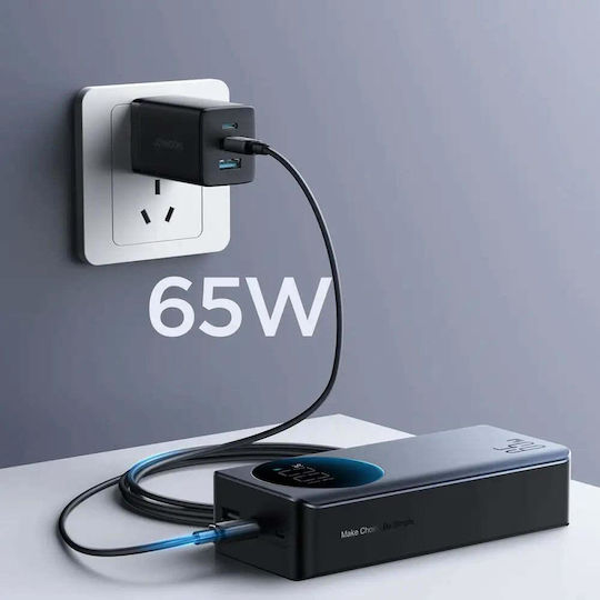 Joyroom JR-PBF05 Pro Power Bank 30000mAh 65W with USB-A Port and 2 USB-C Ports Power Delivery / Quick Charge 3.0 Black