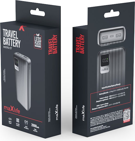 Maxlife MXPB-07 Power Bank 20000mAh Μαύρο