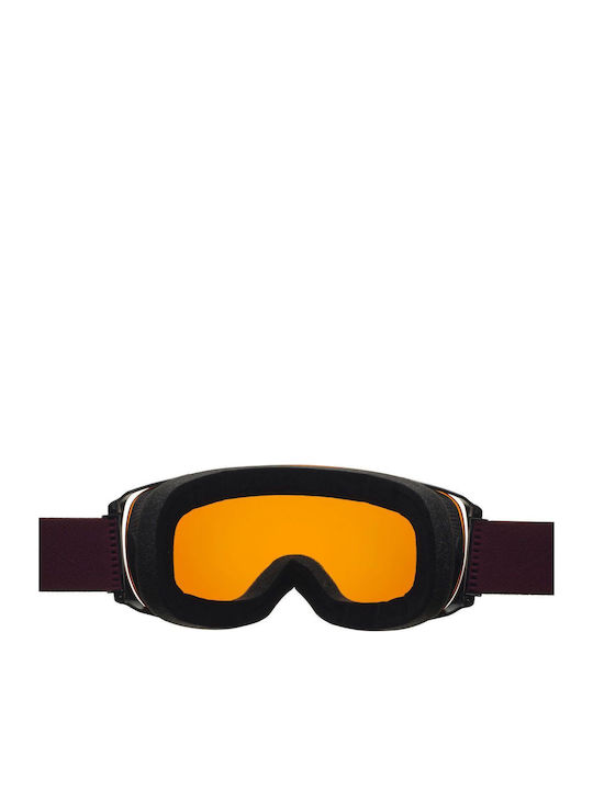 Alpina Granby HM Μάσκα Σκι & Snowboard Ενηλίκων Μαύρη με Φακό Καθρέπτη σε Κίτρινο Χρώμα