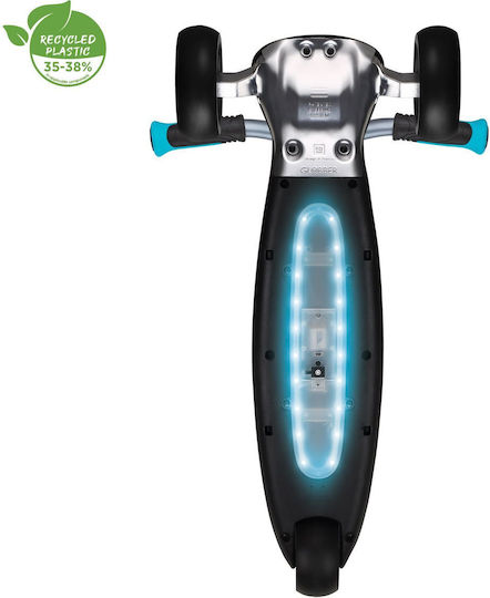 Globber Kinderroller Klappbar Ultimum Lights 3-Rad mit LED-Beleuchtung für 5+ Jahre Türkis