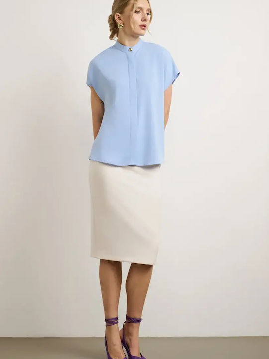 Pencil High-waisted Maxi Skirt Ecru