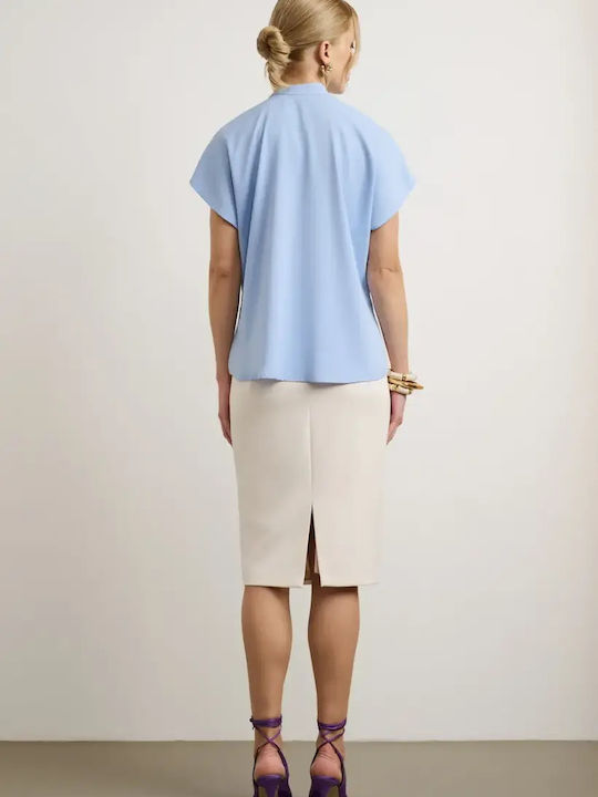 Pencil High-waisted Maxi Skirt Ecru