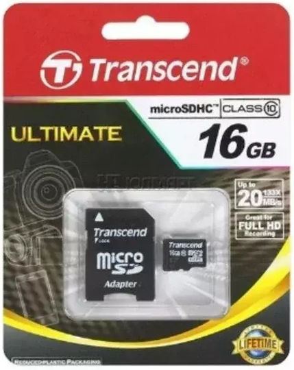 Transcend microSDHC 16GB Class 10 High Speed