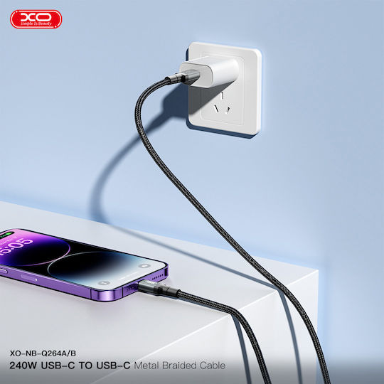Xo Design Nb-q264a Data Charging Cable Usb-c To Usb-c 240w 1m Black