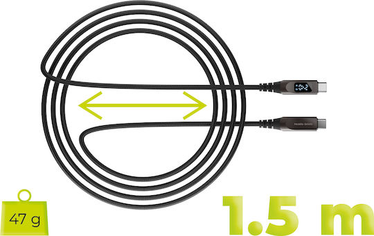 Mobile Origin Braided USB 2.0 Cable USB-C Male - USB-C 240W PD Gray 1.5m MO-240WDC-CB4