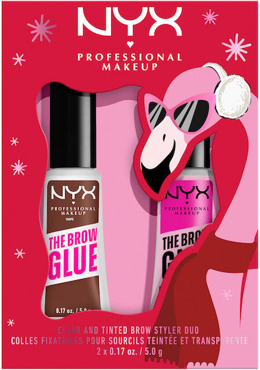 NYX Professional Makeup The Brow Glue Σετ Μακιγιάζ Φρυδιών Medium Brown