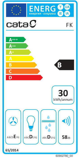 Cata Dunstabzugshaube FK SLIM 6000 Standard Abzugshaube 60cm Schwarze