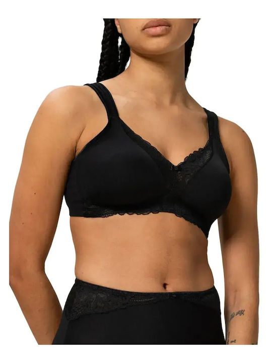 Modern Lace+ Cotton N Μαύρο Σουτιέν χωρίς Ενίσχυση & χωρίς Μπανέλες