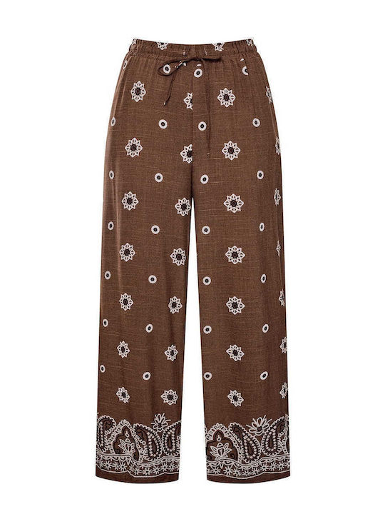 Celestino Damenhose Imprägniert Viskose Loose Fit Braun