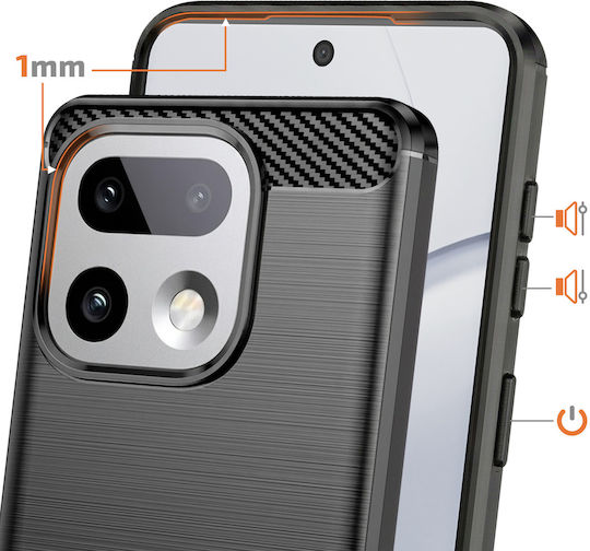Avizar Case Realme 16 Pro Plus Carbon Effect Soft Shockproof Protective Cover Black