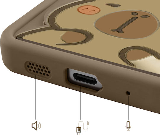 Avizar Husa Redmi Note 15 Motive 3D Capybara Margine Ridicată Maro