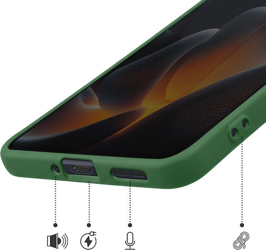Avizar Husa Motorola Signature Din Silicon Moale Antiderapant Verde Închis