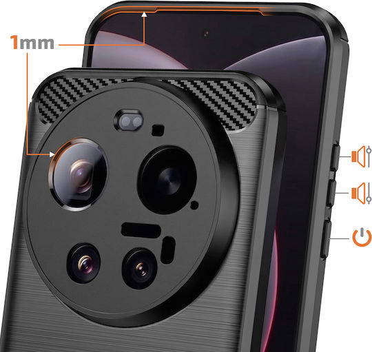 Avizar Case Xiaomi 17 Ultra In Silicone Carbon Effect Brushed Texture Black