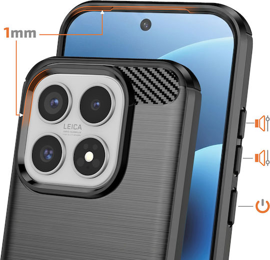 Avizar Handyhülle Xiaomi 17 Aus Silikon Carbon Effekt Gebürstete Textur Schwarz