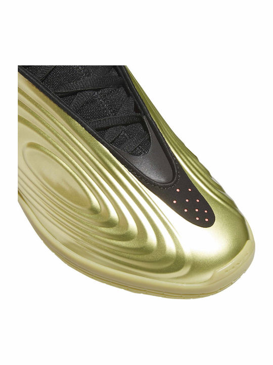 Harden Volume 10 Basketball Shoes Gold Metallic / Core Black / Solar Turbo