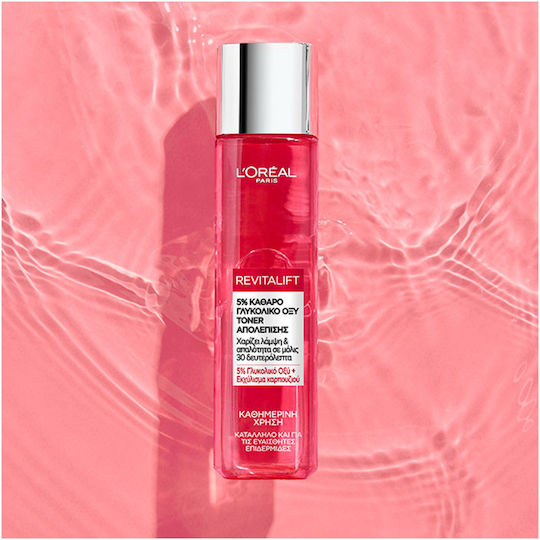 L'Oreal Paris Revitalift 5% Glycolic Acid Υγρό Τόνωσης Προσώπου με Γλυκολικό Οξύ, Σαλικυλικό Οξύ & Πανθενόλη 180ml