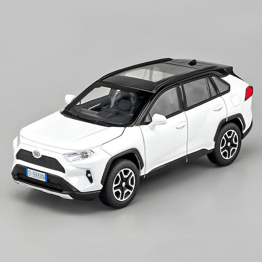 Toyota Rav4 2020 Weiß Maßstab 1:32 Metallische LED Lichter Sound