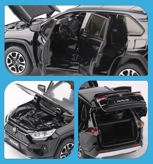 Metal Model Toyota Rav4 2020 Scale 1:32 Black Lighting Effect