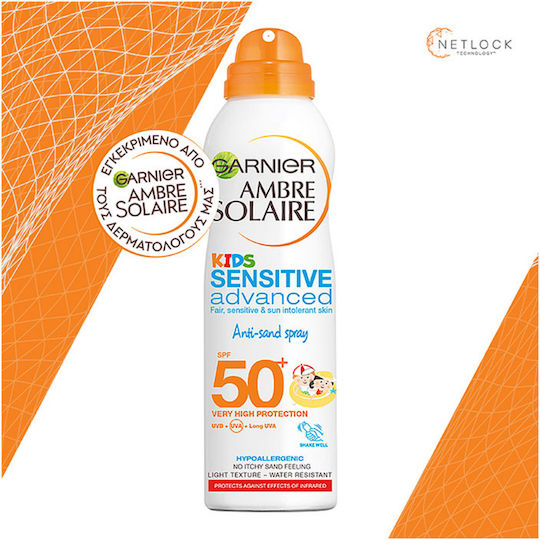 Garnier Ambre Solaire Sensitive Advanced SPF50+ Waterproof Kids Sunscreen Spray for Face 200ml