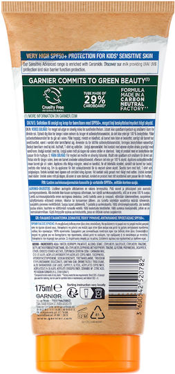 Garnier Sensitive Advanced Eco SPF50+ Waterproof Kids Sunscreen Emulsion for Face 175ml