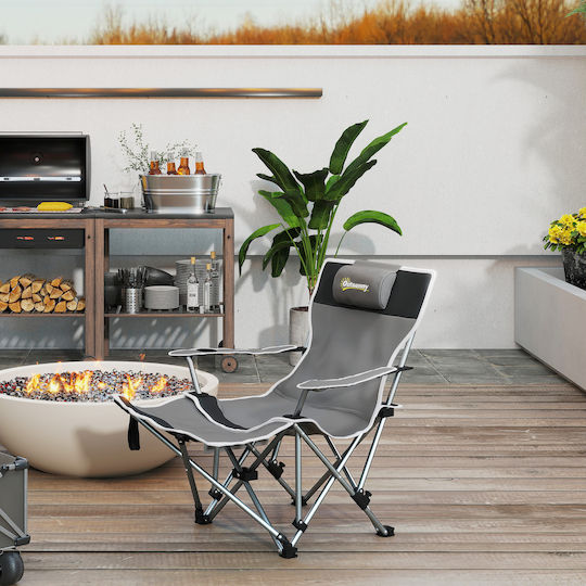 Outsunny Beach Chair Black 82x100x88cm