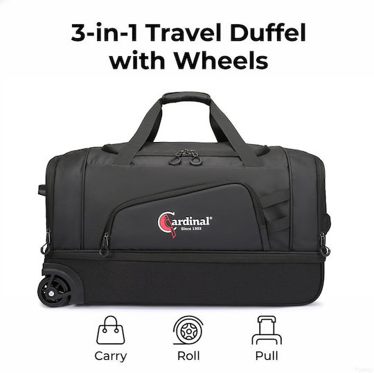 Cardinal Sak Voyage 105l Black with Wheels Fabric L75xW36xH39cm