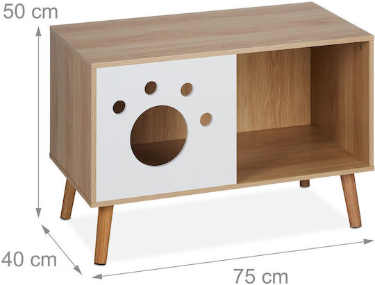 Relaxdays Τουαλέτα Γάτας Λευκή Μ50 x Π40 x Υ75cm