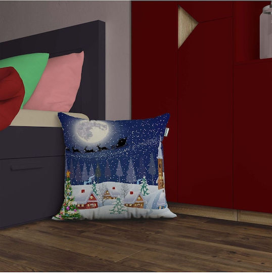 Stewehome Față De Pernă 3D Imprimare Digitală Tematică De Crăciun Multicoloră