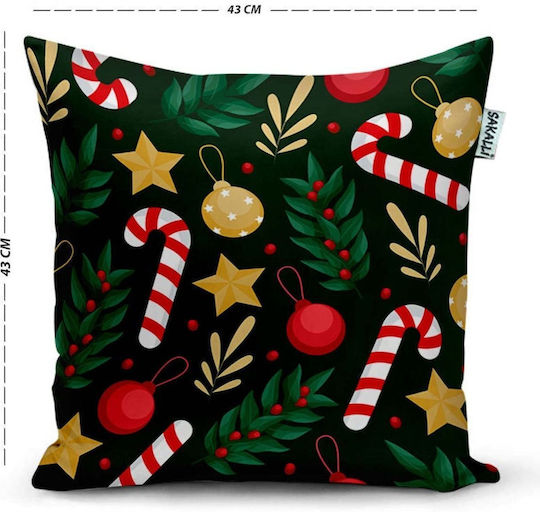 Stewehome Set 4 Stück Weihnachtsdekorative Kopfkissenbezüge Digitale Druck 3D Muster Weihnachten Samt Grün