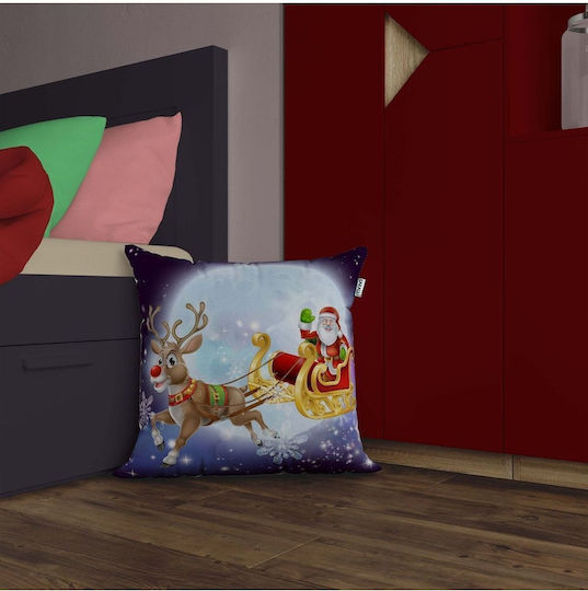 Stewehome Μαξιλαροθήκη 3d Ψηφιακή Εκτύπωση Θεματική Χριστουγέννων Πολύχρωμο
