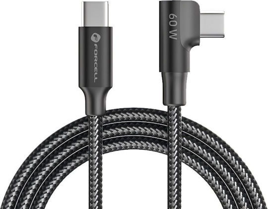 Forcell USB 2.0 Кабел USB-C Мъжки - USB-C 100W Черен 2m